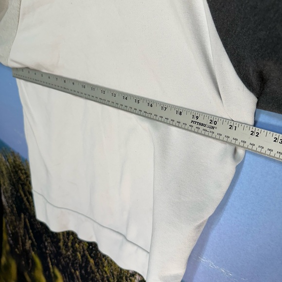 Nike Sweater Men's Large Gray Dri Fit‎ Sweatshirt White Big Swoosh O11 - Picture 6 of 6